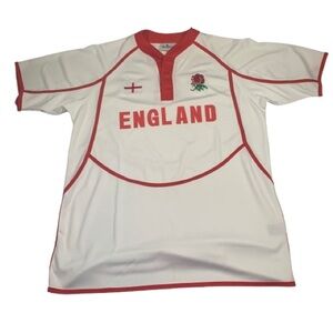 Vintage England National Rugby Team Shirt Jersey Mens Size Medium Embroidered